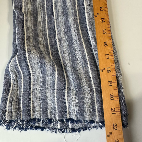 Cloth & Stone Jumpsuit Women Medium Blue Striped Linen Pants Sleeveless Resort - Picture 14 of 16